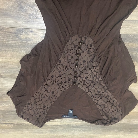 Banana Republic Chocolate Lace Trim Top - Picture 3 of 4